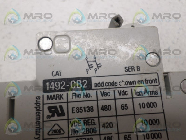 ALLEN BRADLEY 1492-CB2G020 SER. B CIRCUIT BREAKER 2A  NSNP