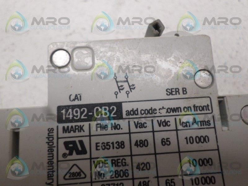 ALLEN BRADLEY 1492-CB2G020 SER. B CIRCUIT BREAKER 2A  NSNP