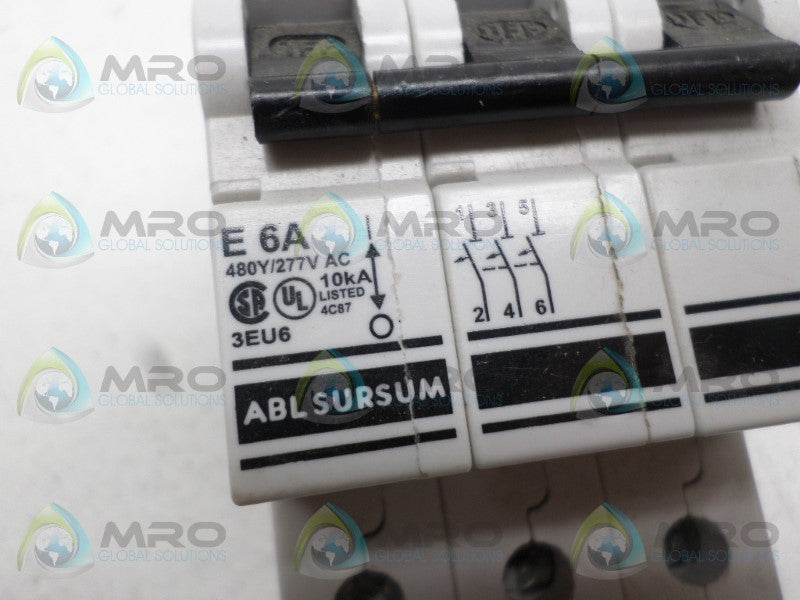 ABL SURSUM 3EU6 CIRCUIT BREAKER 6A  UNMP