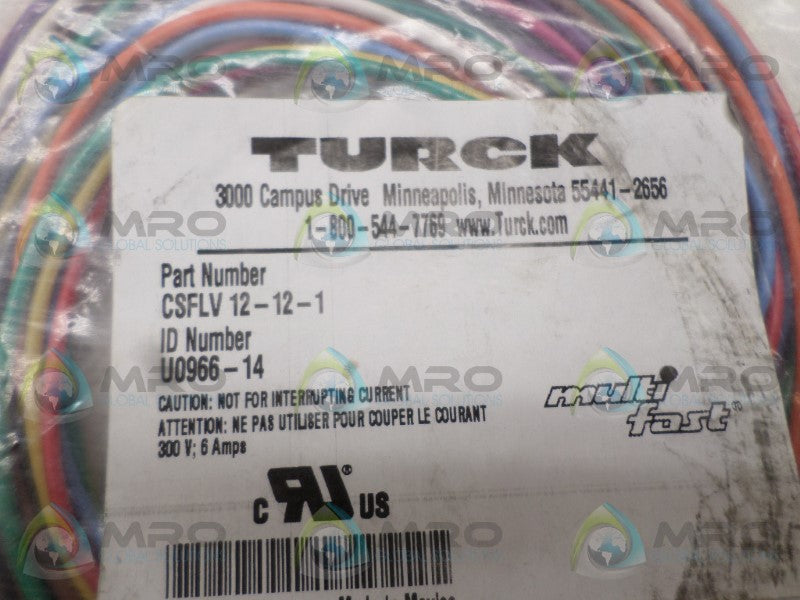 TURCK CSFLV12-12-1 RECEPTACLE *NEW IN FACTORY BAG*