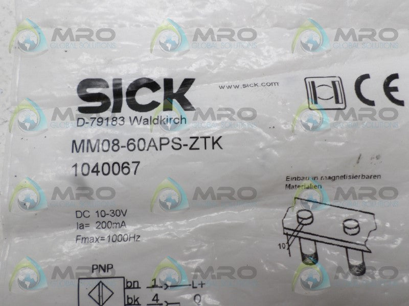 SICK MM08-60APS-ZTK PROXIMITY SENSOR *NEW IN FACTORY BAG*