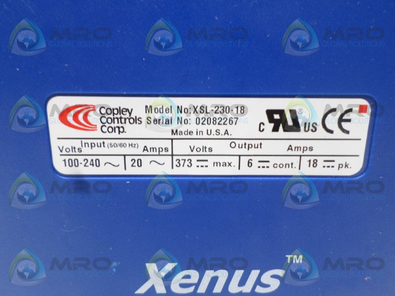 COPLEY CONTROLS XENUS XSL-230-18 SERVO DRIVE *USED*