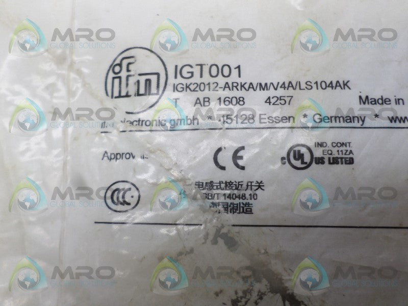 IFM EFECTOR IGT001 * NEW IN FACTORY BAG *
