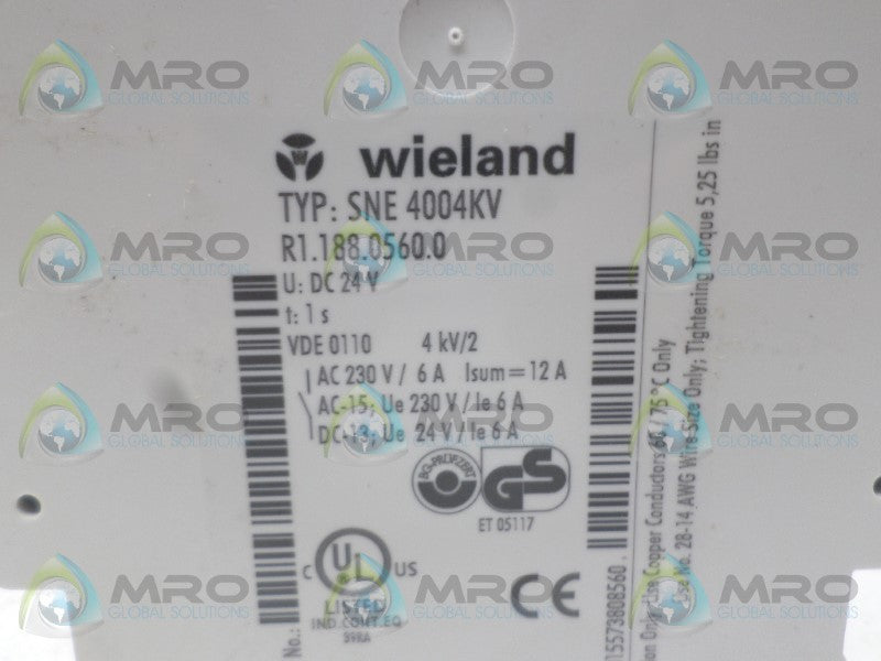 WIELAND SNE4004KV SAFETY RELAY 24VDC *NEW NO BOX*