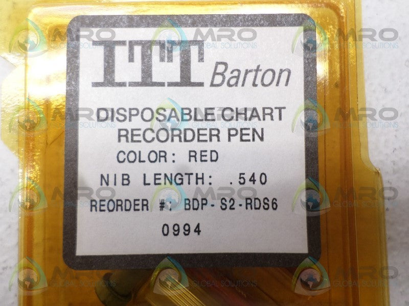 ITT BDP-S2-RDS6 RED RECORDER PEN (PKG OF 5) *NEW IN ORIGINAL PACKAGE*