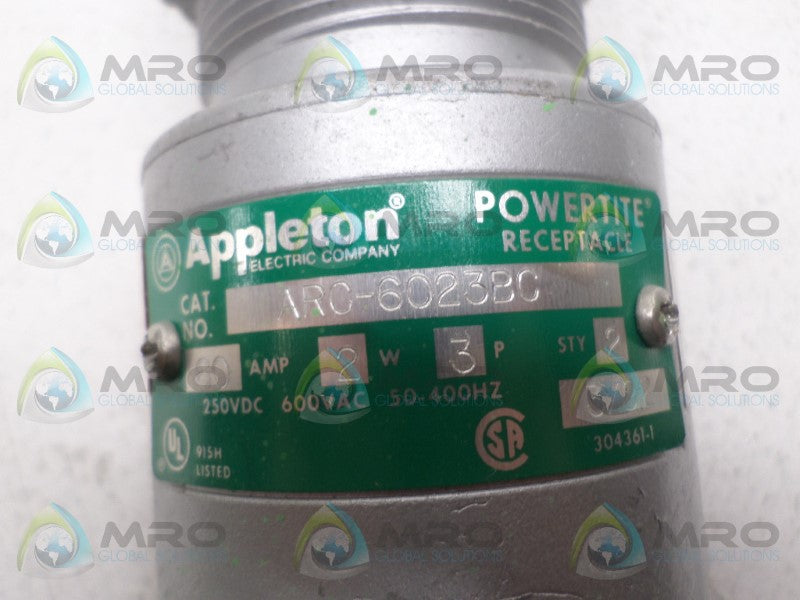 APPLETON ARC6023BC RECEPTACLE *USED*