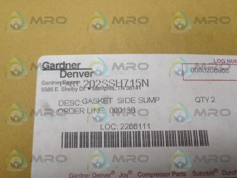 GARDNER DENVER 202SSH715N GASKET  NSNP IN ORIGINAL PACAKGE