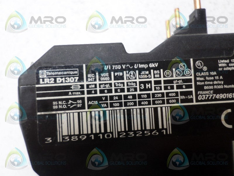 TELEMANIQUE LR2D1307 OVERLOAD RELAY 1.6-2.5A *USED*