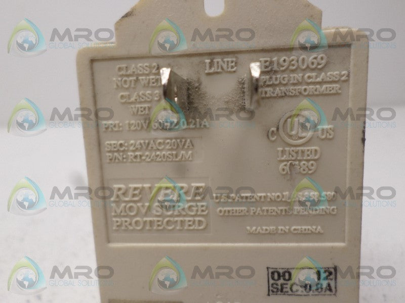 INDUSTRIAL MRO RT-2420SL/M PLUG-IN TRANSFORMER *USED*