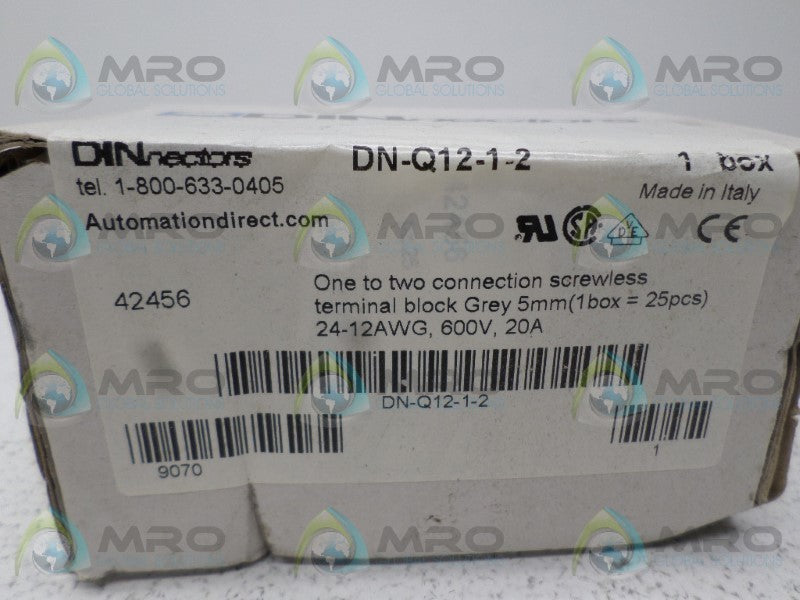 AUTOMATION DIRECT DN-Q12-1-2 TERMINAL BLOCK (PKG OF 25) *FACTORY SEALED*