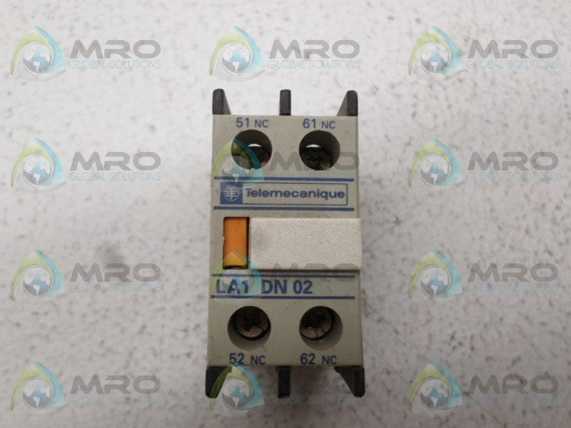 TELEMECANIQUE LA1DN02 AUXILIARY CONTACT *USED*