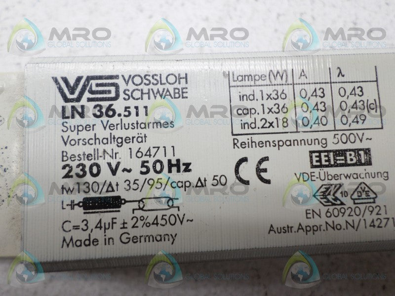 VOSSLOH SCHWABE LN36.511 BALLAST *USED*
