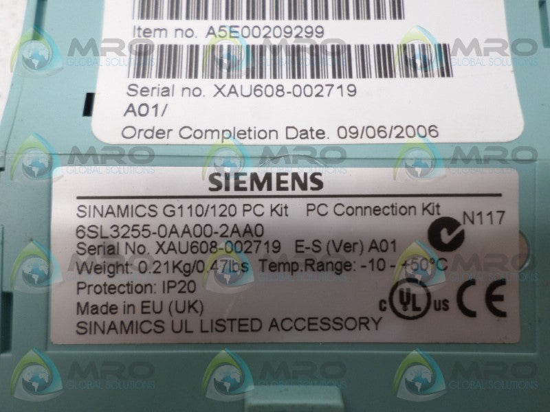 SIEMENS SINAMICS 6SL3255-0AA00-2AA0 INVERTER *USED*