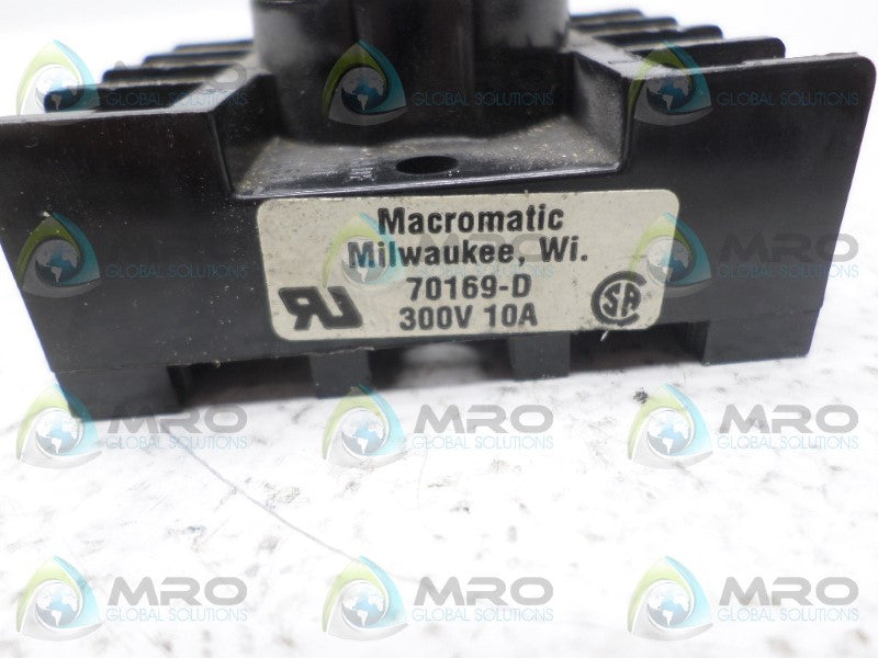 MACROMATIC 70169-D RELAY BASE *NEW NO BOX*