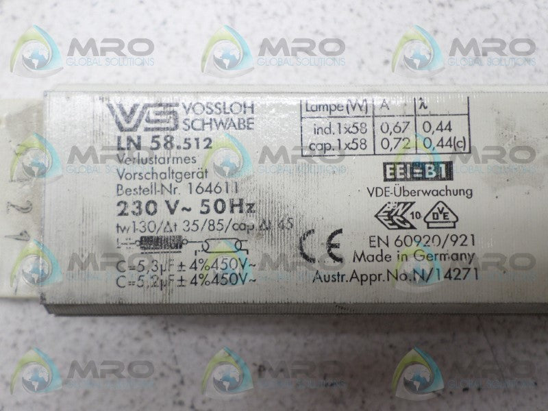 VOSSLOH SCHWABE LN58.512 BALLAST *USED*