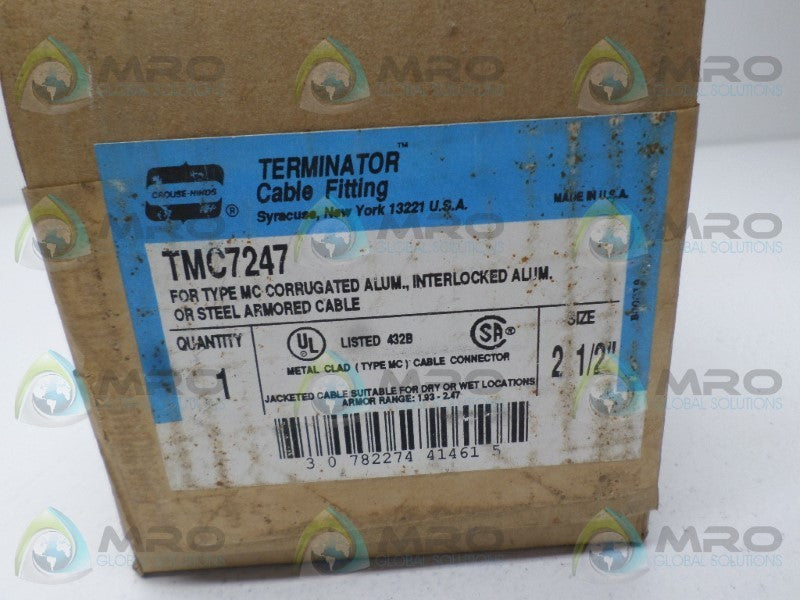 CROUSE-HINDS TMC7247 CABLE FITTING *FACTORY SEALED*