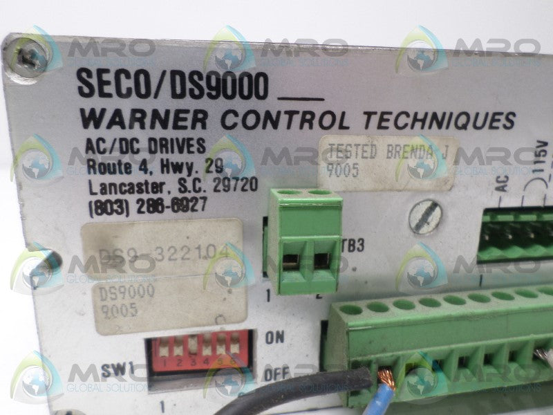 WARNER CONTROLS DS9-322104 DRIVE CONTROLLER *USED*