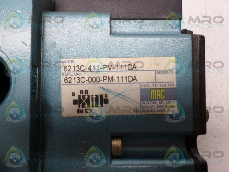 MAC 6213C-411-PM-111DA SOLENOID VALVE *USED*