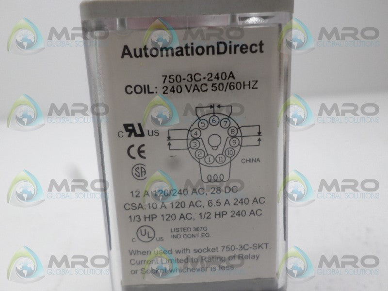 AUTOMATION DIRECT 750-3C-240A RELAY 240VAC *USED*