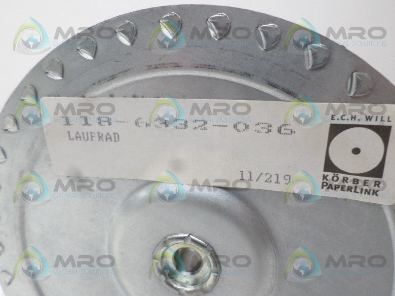 KORBER PAPERLINK 118-G332-03G BLOWER WHEEL  NSNP