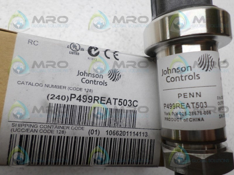 JOHNSON CONTROLS P499REAT503C PRESSURE TRANSDUCER *NEW IN BOX*