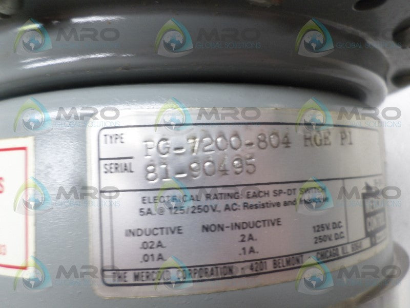MERICOID PG-7200-804 DIFFERENTIAL PRESSURE SWITCH NSNP