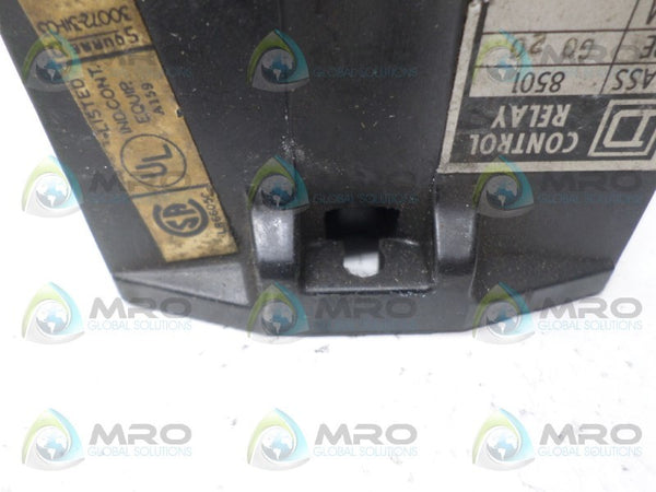 SQUARE D 8501-G020 CONTROL RELAY 110/120V UNMP