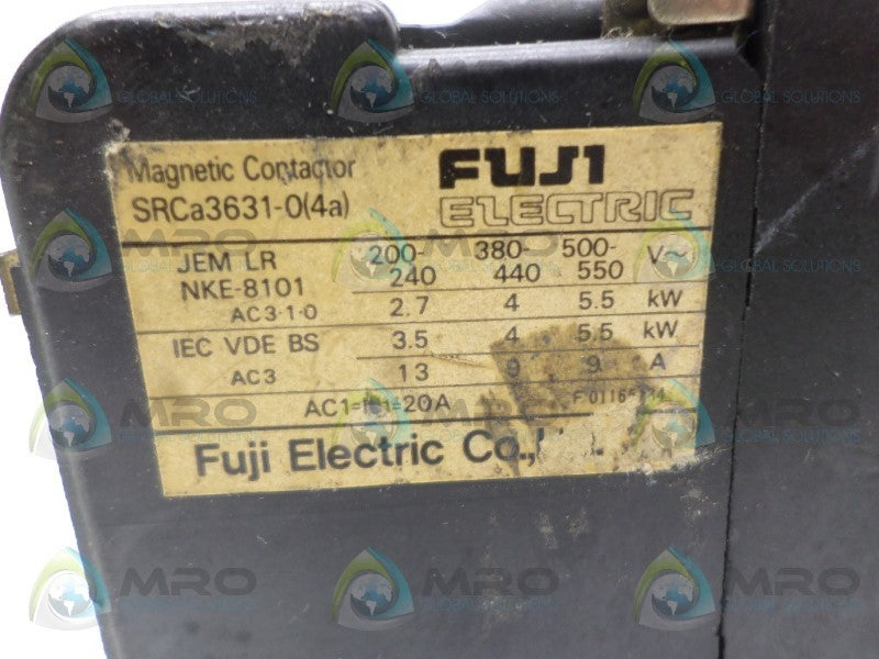FUJI ELECTRIC SRCa3632-0 MAGNETIC CONTACTOR 100/100-110V UNMP