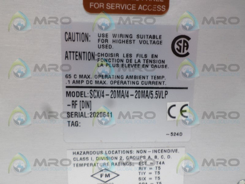 MOORE SCX/4-20MA/4-20MA/5.5VLP-RF CURRENT ISOLATOR NSNP