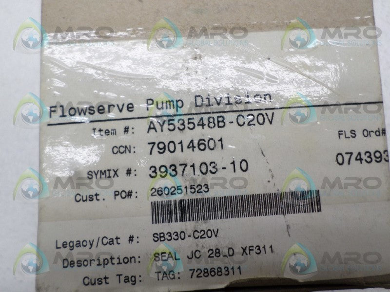 FLOWSERVE AY53548B-C20V MECHANICAL SEAL NSMP
