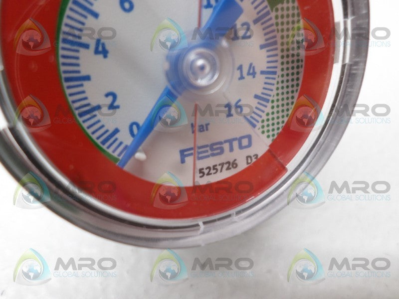 FESTO MA-40-16-R1/8-E-RG 525726 PRESSURE GAUGE 0-16 BAR *NEW NO BOX*