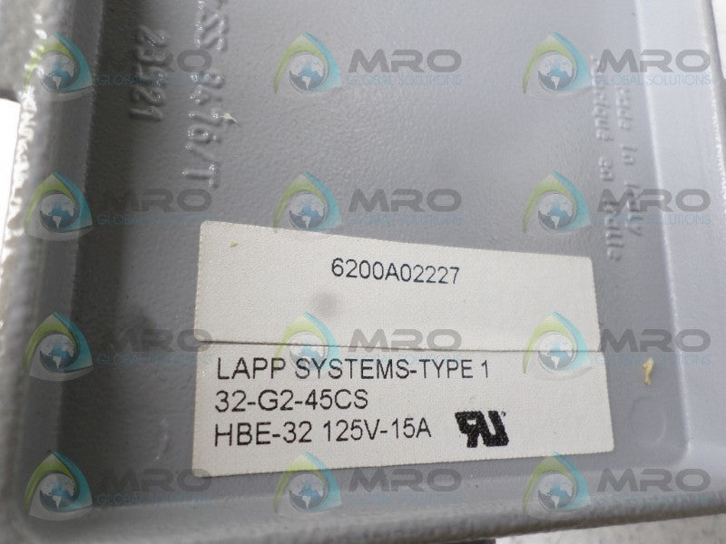 LAPP SYSTEMS 32-G2-45CS HBE-32 RECEPTACLE  NSNP
