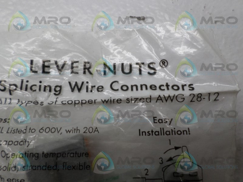 WAGO 51017222 SIZE 2,3,5 LEVER NUTS (PKG OF 3) *NEW IN FACTORY BAG*