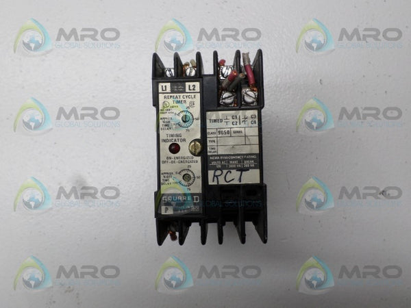 SQUARE D 9050-FSR-3 TIMING RELAY UNMP