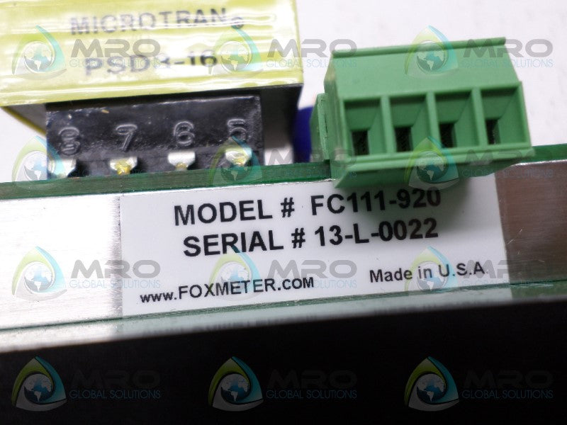 FOXMETER FC111-920 DIGITAL METER *NEW NO BOX*