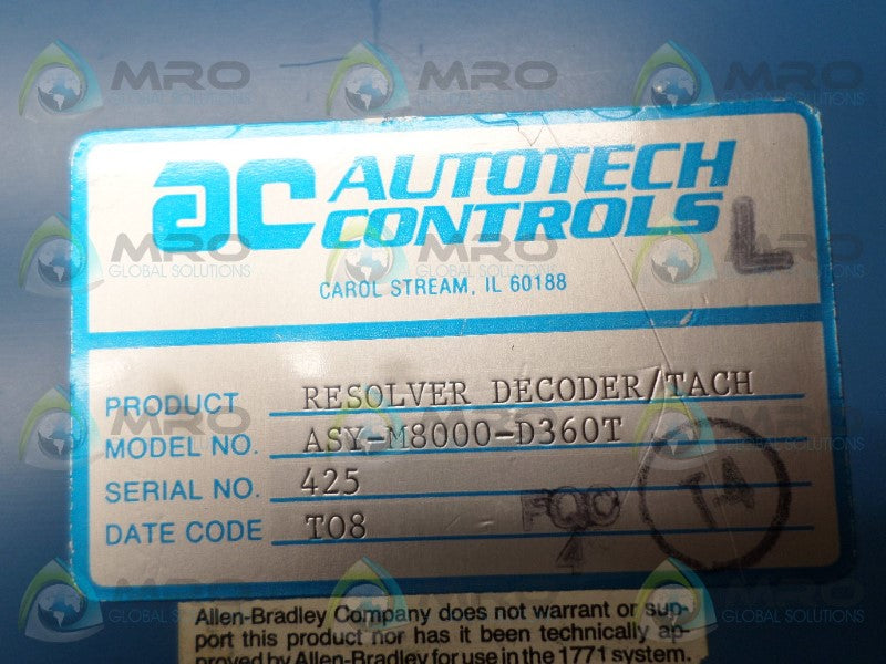 AUTOTECH CONTROLS ASY-M8000-D360T RESOLVER INPUT MODULE *USED*