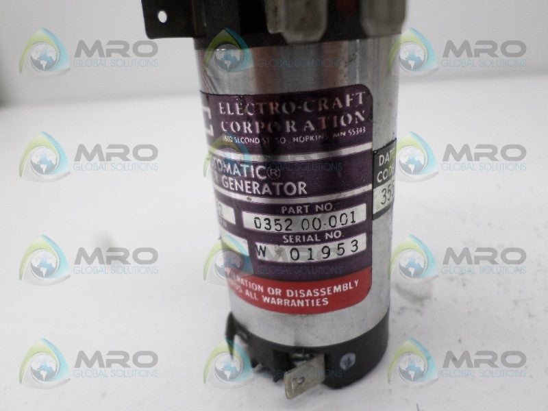 ELECTRO-CRAFT E352 0352-00-001 MOTOR GENERATOR *USED*