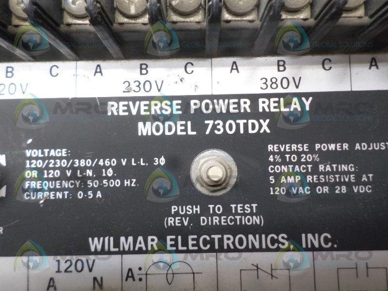 WILMAR 730TDX REVERSE POWER RELAY 120V *USED*