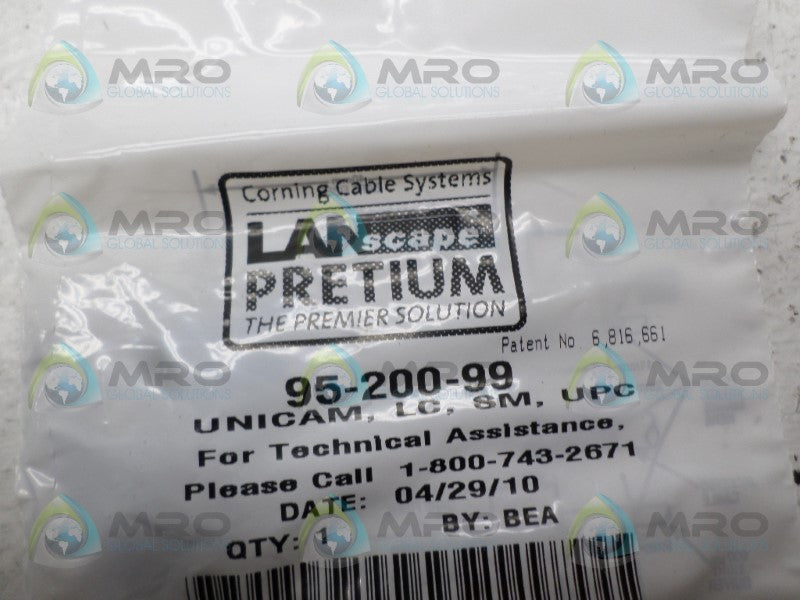 CORNING 95-200-99 FIBER OPTIC CONNECTOR *NEW IN FACTORY BAG*