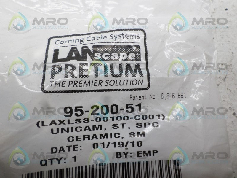 CORNING 95-200-51 FIBER OPTIC CONNECTOR *NEW IN FACTORY BAG*