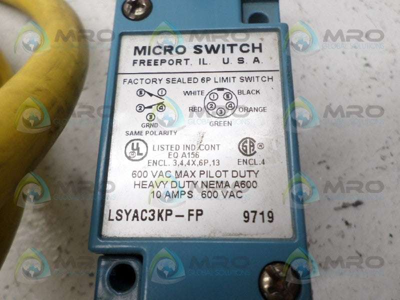 MICROSWITCH LSYAC3KP-FP LIMIT SWITCH *NEW NO BOX*