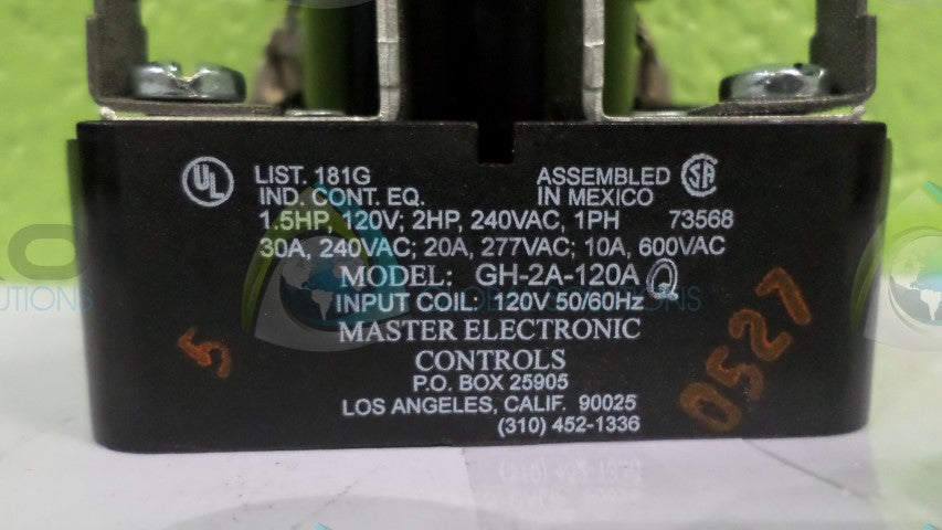 MASTER ELECTRONIC GH-2A-120A COIL *NEW NO BOX*