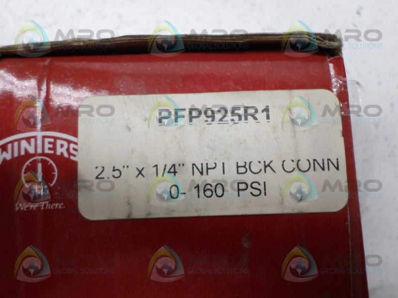 WINTERS PFP925R1 PRESSURE GAUGE 0-160 PSI *NEW IN BOX*
