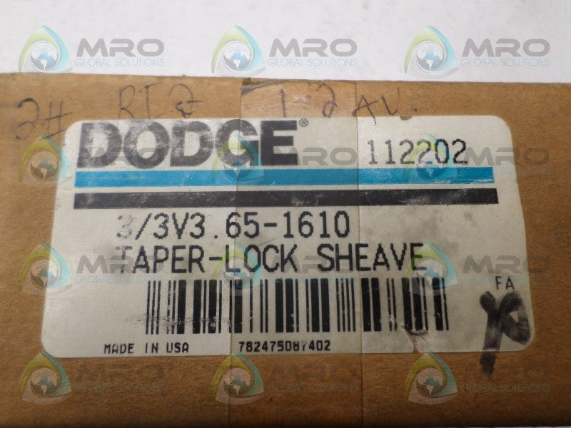 DODGE 112202 3/3V3.65-1610 TAPER LOCK SHEAVE  NSMP