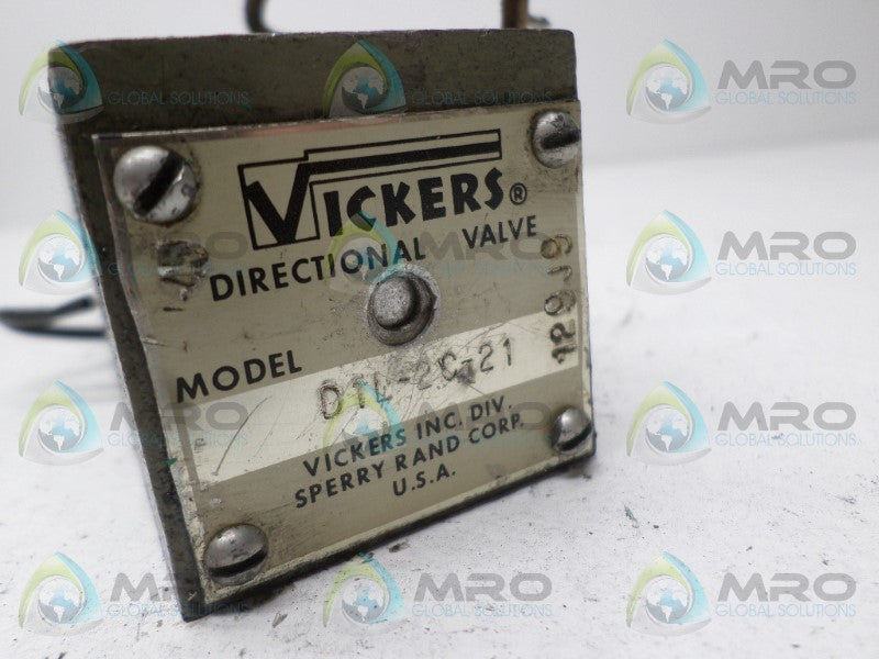 VICKERS D1L-2C-21 HYDRAULIC DIRECTIONAL VALVE *USED*