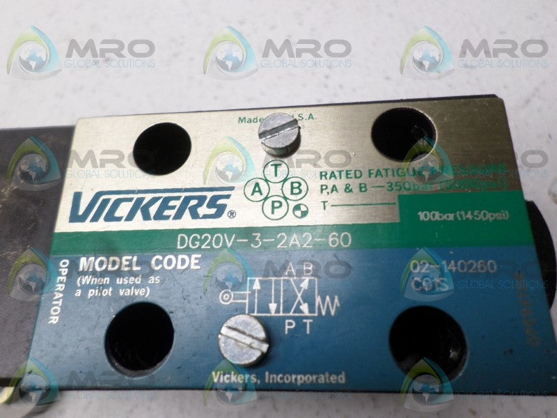 VICKERS DG20V-3-2A2-60 SOLENOID VALVE *NEW NO BOX*