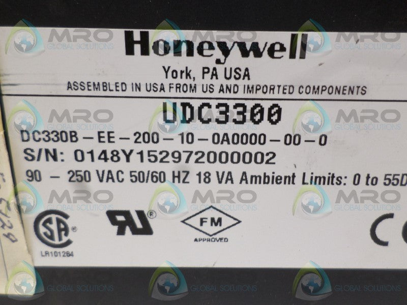 HONEYWELL DC330B-EE-200-10-0A0000-00-0 TEMERATURE CONTROLLER UNMP