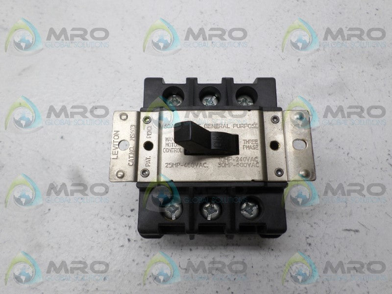 LEVITON MS603 MOTOR STARTER *NEW NO BOX*