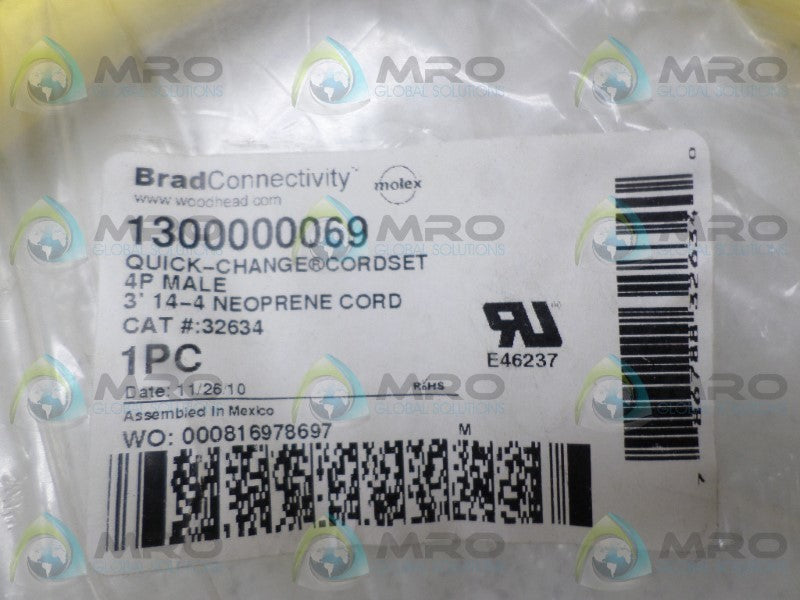 DANIEL WOODHEAD 32634 CORDSET * NEW IN FACTORY BAG *