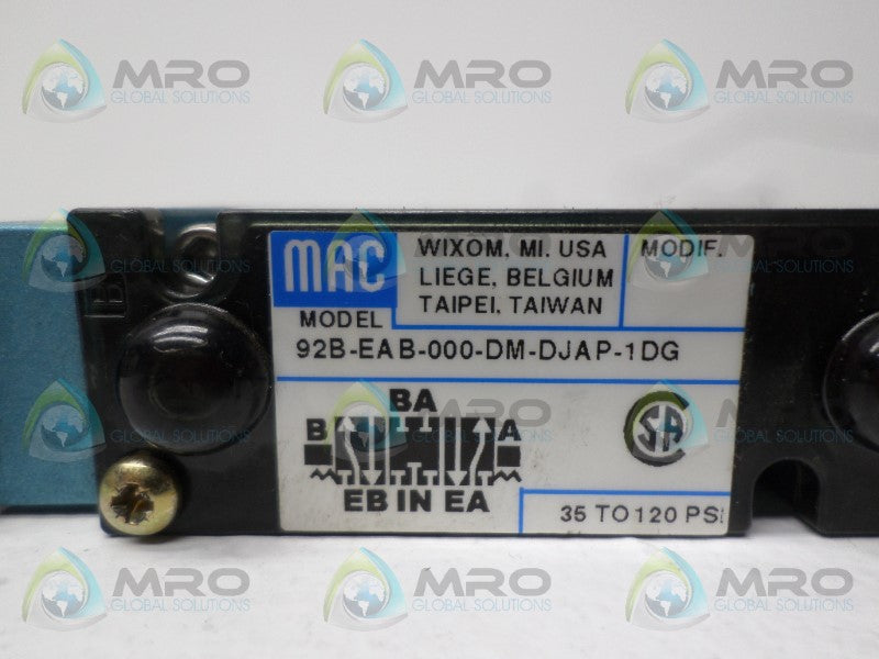 MAC 92B-EAB-000-DM-DJAP-1DG SOLENOID VALVE *NEW NO BOX*
